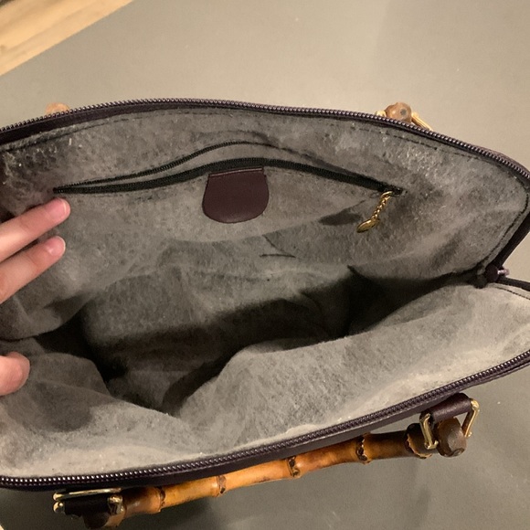 Gucci Eggplant and bamboo handle purse bag. - Picture 6 of 10